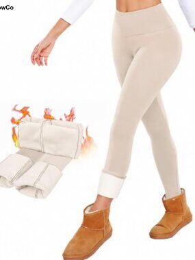 Fleece Lined Leggings Women Thick Thermal Winter Warm Pants High Waist
